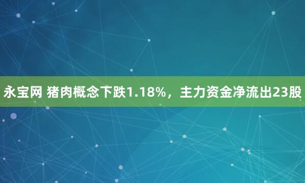 永宝网 猪肉概念下跌1.18%，主力资金净流出23股